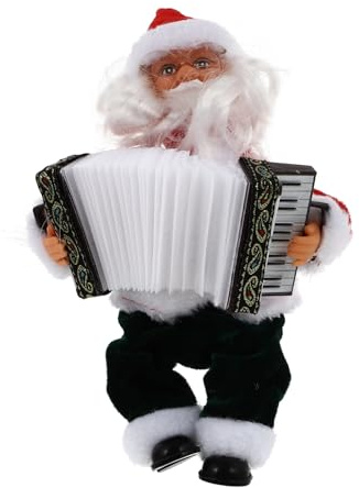 jojofuny Weihnachtsmann Tanzpuppe Elektrisch mit Musik Dekorative Weihnachtsfigur für Party und Schreibtisch Detailreiche Weihnachtsdeko
