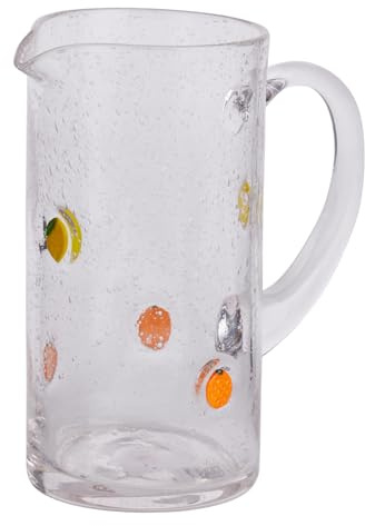 BUTLERS Glaskrug 1 l 17x10x20 cm Glas - LIMO - spülmaschinenfest | Farbe Durchsichtig - Wasserkanne für Wasser & Saft - Kanne zur Tischkultur - mit Zitrusmotiven