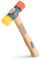 Mallet Hammer, Red & Yellow Rubber, 12-oz. -DFH-12