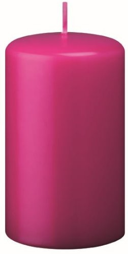 Bougies Pilier Rose 8 x 4 cm, Lot de 12