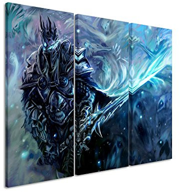 Paul Sinus Art Kunstdruck Wow_Lich_King_3x60x30cm (Gesamt 100x60cm) _Ausführung qualitativ hochwertiges Keilrahmenbild auf echter Leinwand als Wandbild auf Keilrahmen