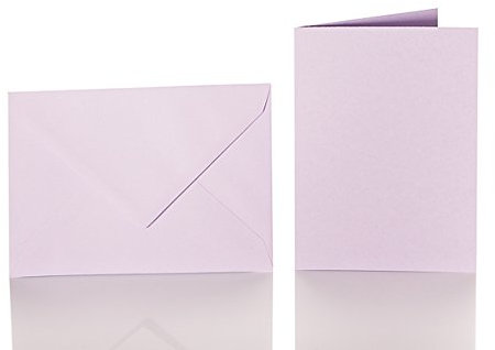 Paper24 je 25 farbiger Umschläge C5 + Faltkarten 15x20 cm Flieder