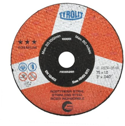 Tyrolit 323976 Trennscheiben 41, A60R-Bfxa, 50 x 1 x 6 mm, 100 Stück