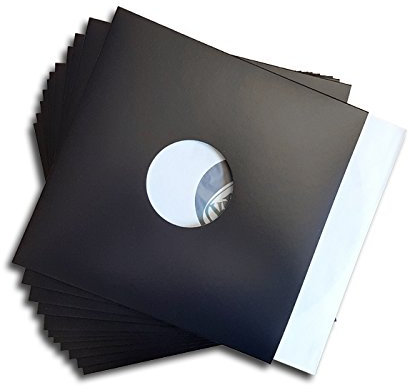 LP Schallplatten Cover Mittelloch schwarz Deluxe Protected (25 Stück)