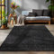 SIMPEX Flauschiger Teppich Wohnzimmer Schlafzimmer Läufer Flur Esszimmer Küchenteppich Hochflor Einfarbig Modernes Design 30 mm Florhöhe Kuschelweich, Anthrazit, 140 x 200 cm