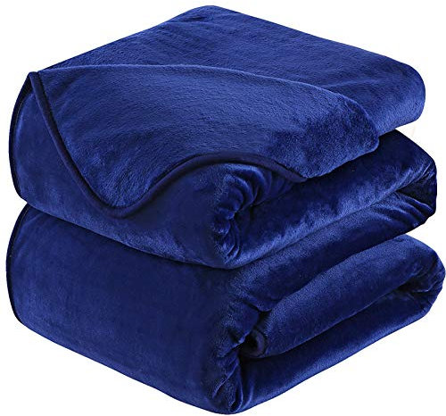 HOZY Kuscheldecke 230x270cm Dunkel Blau, Fleece Decke Sofa Decke, Warme Bettdecke Fleecedecke Couch Decken Flauschige Decke, Tagesdecke Sofaüberwurf Hundedecke Sofadecke Couchdecke flauschig