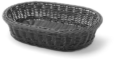 HENDI Brotkorb, Oval, Brotmulde, Brotkörbchen, Brötchenkorb, 320x230x(H)70mm, Schwarz