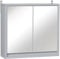 HOMCOM Bathroom Mirror Cabinet Wall Mounted Storage Shelf Bathroom Cupboard Double Door, Grey