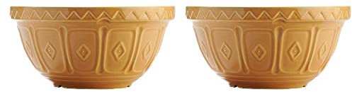 Mason Cash Chip Resistant Earthenware Mixing Bowl 21cm Beige (Pack of 2)
