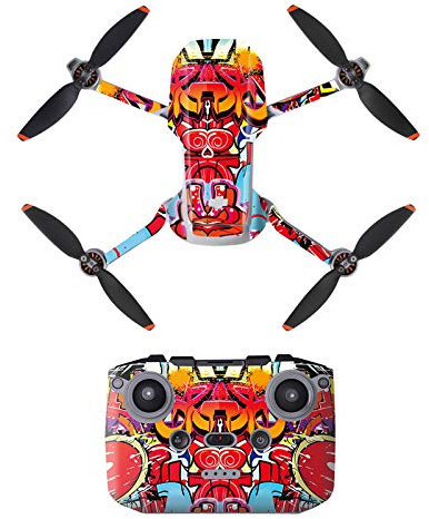 DJFEI Schutzfolie Aufkleber Kit für DJI Mini 2, DIY wasserdichte Aufkleber Skins Wrap Aufkleber Protector für DJI Mavic Mini 2 Drone und Fernbedienung (D)