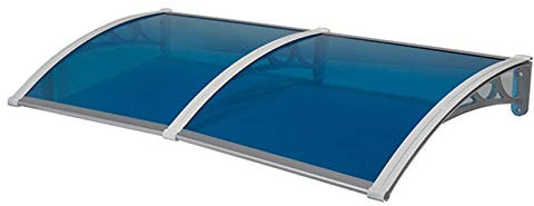 Auvent de fenêtre d'auvent de Porte, 2PCS Polycarbonate Translucent Patio Rain and Snow Cover Pour Family Store Office Building Anti-Smash Shelter, 11 Tailles (Couleur: Bleu, Taill