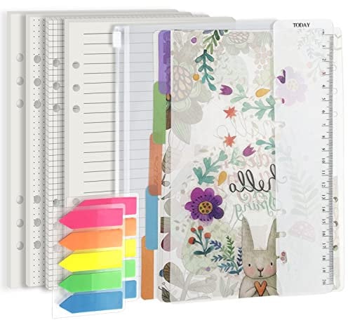 A5 Planer Einlage, Papiermine für 6 Ring Binder Notizbuch, Harphia, gepunktet, Linie, Raster, leer für 80 Blatt / 160 Seiten / 100 GSM Stärke/mit Geschenken (A5 5.59 x 8.27'')