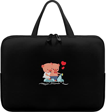 10 inch Laptop Sleeve with Handle Black Anime Slim Water Resistant Neoprene Laptop Bag Notebook Carrying Case Cover Durable Shockproof Protective Computer Cases for Laptops