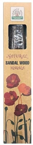 Ancient Wisdom Natürliches botanisches Masala-Räucherstäbchen - Traditionelle indische Namaste-Räucherstäbchen, 1 Schachtel mit 30 g (Sandelholz)