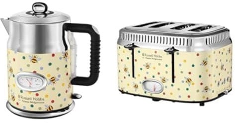 Russell Hobbs Emma Bridgewater Bumble Bee & Polka Dot Kettle & 4 Slice Toaster