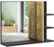 HOMCOM Miroir Mural de Salle de Bain avec étagères de Rangement - 3 étagères latérales + 1 étagère inférieure - Bois de Bambou
