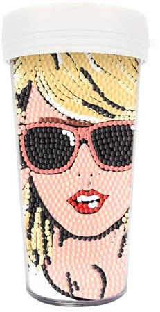 BIOSA Taylor Travel Mug Music Lover Gifts 16oz/470ml Coffee to Go Mug with Leakproof Lid, Diamond Art Painting Merchandise Mug Coffee Cups Musician Tea Cup for Woman Girls and Fans