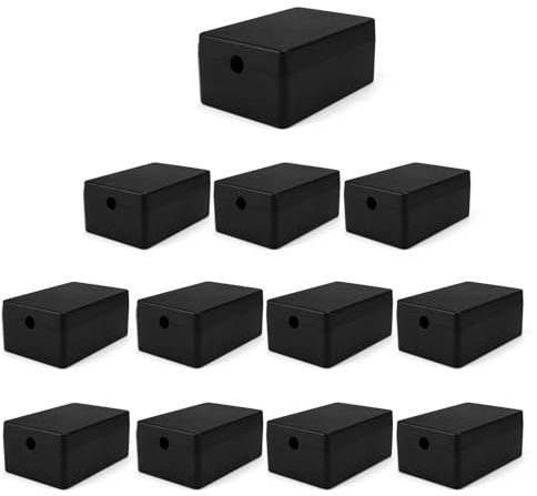 BUDPSI Boite Derivation, 12 Pièces Boite Derivation Electrique, Noir Boite Derivation Etanche Exterieur 60-40-25 mm, Boîtier Carte Ligne ABS, pour Câblage Surface en Électrotechnique