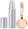 JOOMOKO Perfume Atomiser, 5ml Perfume Travel Bottle, Refillable Perfume Bottle Portable Perfume Spray Bottle Perfume Dispenser Perfume Refill Bottle for Travel Accessories Women Men （Silver）