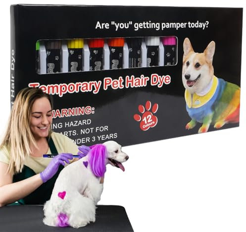 Zuasdvnk Tinte para el de mascotas para perros, colorante de de perro, marcador de cuidado de cachorros, lavable, seguro para mascotas, kit de rotuladores para el, para fiestas de