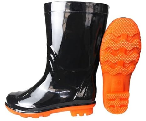 Stivali Da Pesca In Gomma Impermeabili Antiscivolo Leggeri A Metà Polpaccio Per Uomo, Stivali Da Pioggia Traspiranti In PVC Per Lavori In Giardino All'aperto, Per Giardinaggio, Agricoltura(Black,37 EU