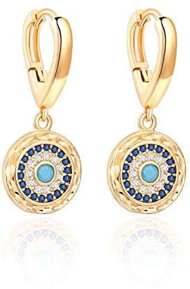 Aobei Pearl Shell Pearl Drop Dangle Ohrringe für Frauen 18K Gold überzogene Huggie Hoops Ohrschmuck