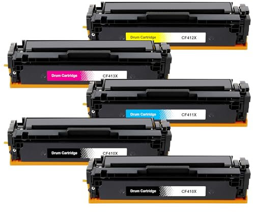 410X Toner Kompatibel für HP MFP m477fdw Toner für HP 410A CF410X CF410A Multipack Tonerkartusche Color Laserjet Pro MFP M477fdw M477fdn M452nw M377dw M452dn M452dw M477dw (5er-Pack)