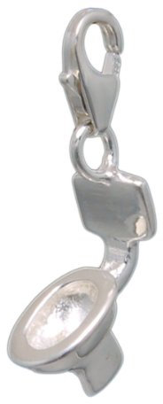 Melina Damen-Charm Anhänger WC-Schüssel 925 Sterling Silber 1800546