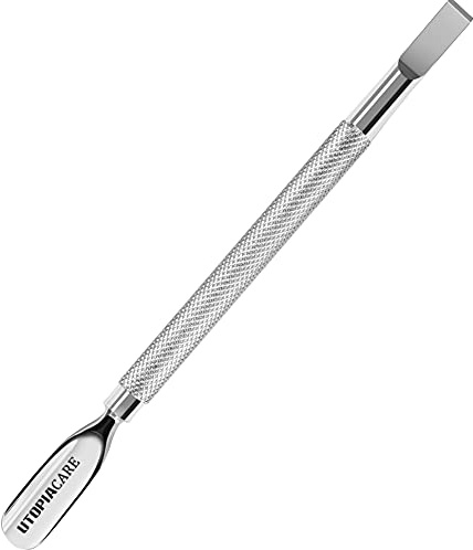Utopia Care Cuticle Pusher Tool & Spoon Nail Cleaner, Professional Stainless Steel Cuticle Remover & Cutter, Durable Manicure & Pedicure Tool for Finger & Toenails, Silver
