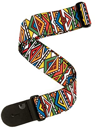 D'Addario Guitar Strap - Guitar Accessories - Electric Guitar Strap, Acoustic Guitar Strap, Acoustic Electric Guitar Strap & Bass Guitar Strap - Woven, Ndebele Design