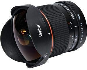 Vivitar v-8 mm-n 8 mm Lente de Ojo de pez para Nikon (Negro)