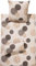 REDBEST Bettwäsche-Set Renforcé Kreise, Bettbezug, Kissenbezug braun Größe 40x80 cm / 135x200 cm - herrlich weich, strapazierstark, mit Reißverschluss (weitere Farben, Größen)