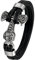 OIDEA Herren Armband Schwarz aus Leder Thors Hammer: Wikinger Lederarmband Biker Handgelenk echt Leder Herrenarmband Viking Armreif Geschenk für Männer Junge Vater Freund