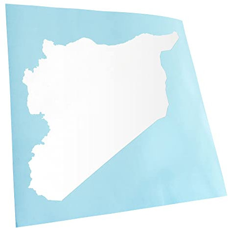 Kiwistar - Autoaufkleber - Syrien Umriss Kontur - weiss - 11x10cm - Heckscheibe Auto Aufkleber wetterfest für Kfz LKW Mofa Truck - Sticker außen selbstklebend Tuning Zubehör für Fenster Fahrzeug