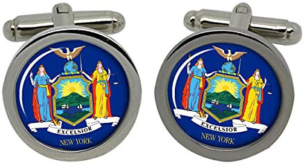 Gift Shop New York USA Manschettenknöpfe in Chrom Kiste