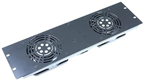 KIMEX - Accessoire pour Rack et Baie de Brassage 19 - Bloc 2 Ventilateurs - 3U - 110-0206