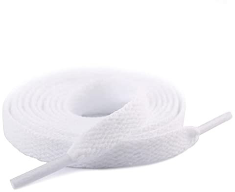 Sechunk Solido Lacci piatti Scarpe Atletiche Stringhe Colori 29 Colori 1 paio per Sneaker, bianco, 100cm