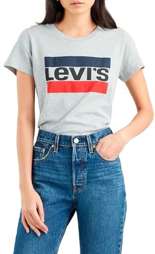 Levi's Damen The Perfect Tee T-Shirt,Sportswear Logo Heather Grey,S