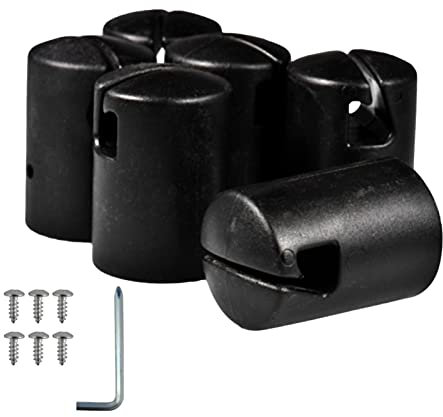 Dongzhi 6 Stück Trampolin-Stangenkappen – schwarze Trampolin-Schutzkappen für Flachstahlblech-Top-Ringsystem Sportspower Trampolin-Zubehör – passend für 3,2 cm oder 3,3 cm