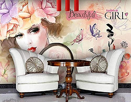 ZZXIAO Hohe dekorative Tapete Aquarell Beauty Beauty Shop Nagel New Tooling Hintergrund 3D fototapete 3d effekt tapete Wohnzimmer Schlafzimmer Hintergrundbild-200cm×140cm