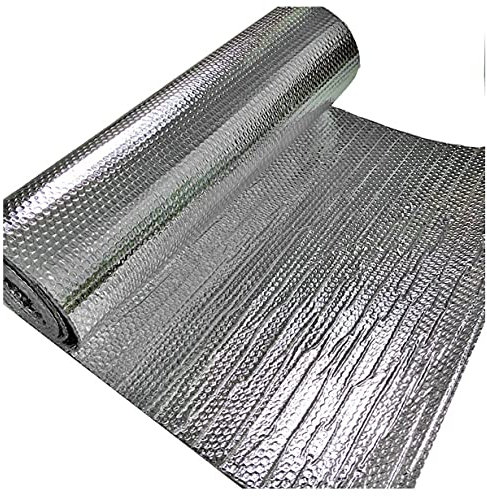 NAKAN 4-5mm Isolierungsfolie Wärmehaltung Luftpolsterfolie, Wasserdich Dampfsperrfolie Aluminiumfolien Membran Luftpolsterfolie für Wände Fenster Garagen(Size:1x7m(3x22ft))
