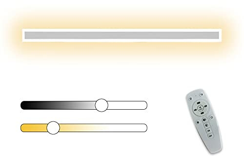 LED Wandleuchte Innen Dimmbar mit Fernbedienung Wandlampe Weiß Up Down Aluminium Wandbeleuchtung Lang Lichtleiste Wandspot Lampe Wohnzimmer Schlafzimmer Flurlampe Nachttischlampe 2700K-6500K,150cm 78w