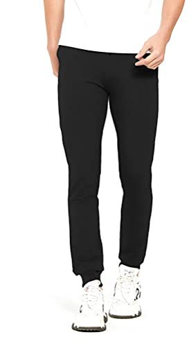 通用 Extra Lang Herren Jogginghose Slim Fit Sporthose Hose mit Reissverschluss Taschen (Black/36inseam(91.5cm), L)