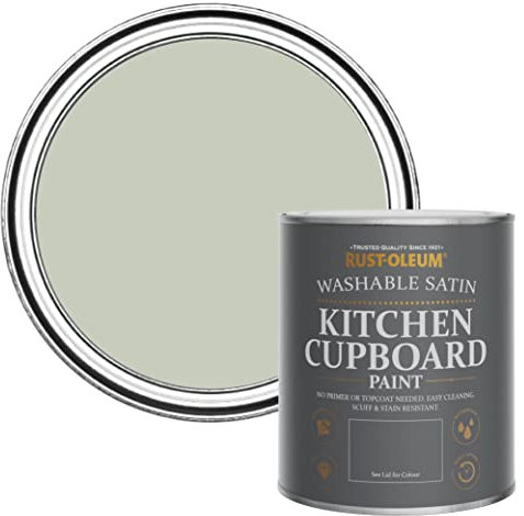 Rust-Oleum Light Green Scrubbable Kitchen Cupboard Paint in Satin Finish - Aloe 750ml