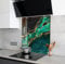 Myphotostation Black Marble Green Tempered Glass Backsplash 30x24'' Dark Color Splashback for Kitchen Decor Bathroom Wall Protector Stove Backsplash Panel Tile Glass Cooker Splashback