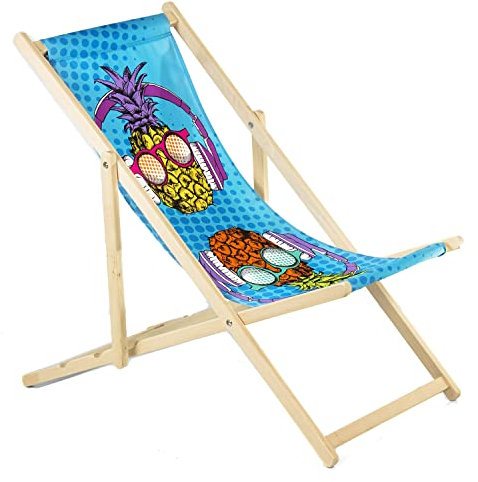 Green Blue GB183 Klassischer Liegestuhl mit eigenem Druck oder mit Muster zur Auswahl, Hergestellt aus Buchenholz, Grafik, Logo, Werbeliege