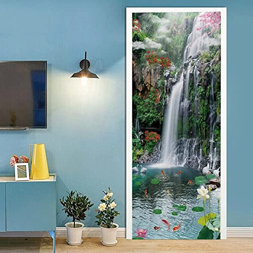 Autocollant 3D De Décoration Pour Porte Poster De Portes Paysage De Rivière Cascade 77 X 200 Cm, Papier Peint, Impression Photographique, Idéal Pour Intérieur Door - Photos De Porte - Peintures Mura