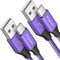 etguuds [2Pack 1M] Cable USB C, Cable Cargador USB Tipo C Carga Rapida y Sincronización Nylon Trenzado para Samsung Galaxy S23 S22 S21 S20 S10 S9 A20E A50 A51 A54 (Púrpura)