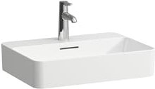 LAUFEN VAL Waschtisch-Schale, 1 Hahnloch, mit Überlauf, 550x400mm, H8122847161041, Farbe: Schwarz Matt
