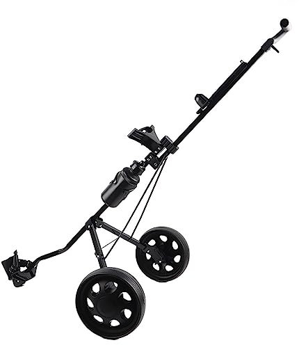 Leapiture Golf-Push-Trolley, 2-Rad-Push-Pull-Golf, Zusammenklappbar, Leichter Golfwagen Für Platzersparnis, Golf-Trolley-Taschenbefestigung Für Den Golfplatz